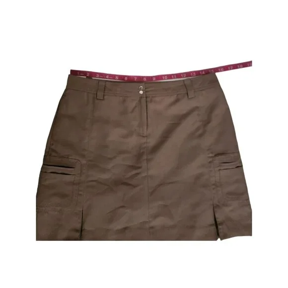 IZOD XFG Women's Athletic Golf Tennis Inner Shorts Cargo Skirt Dark Brown Sz 4 - Picture 7 of 13